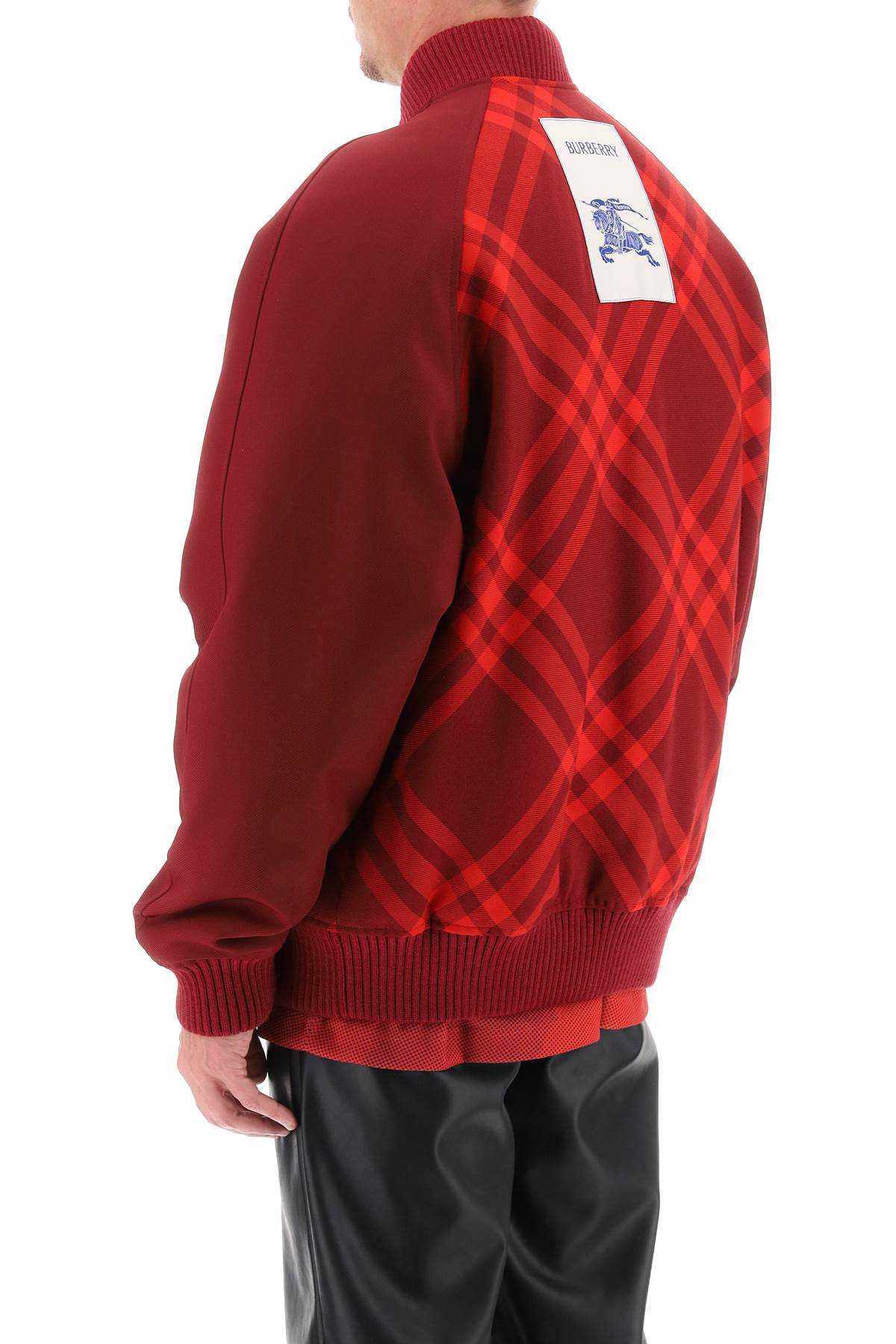 Burberry check reversible bomber jacket
