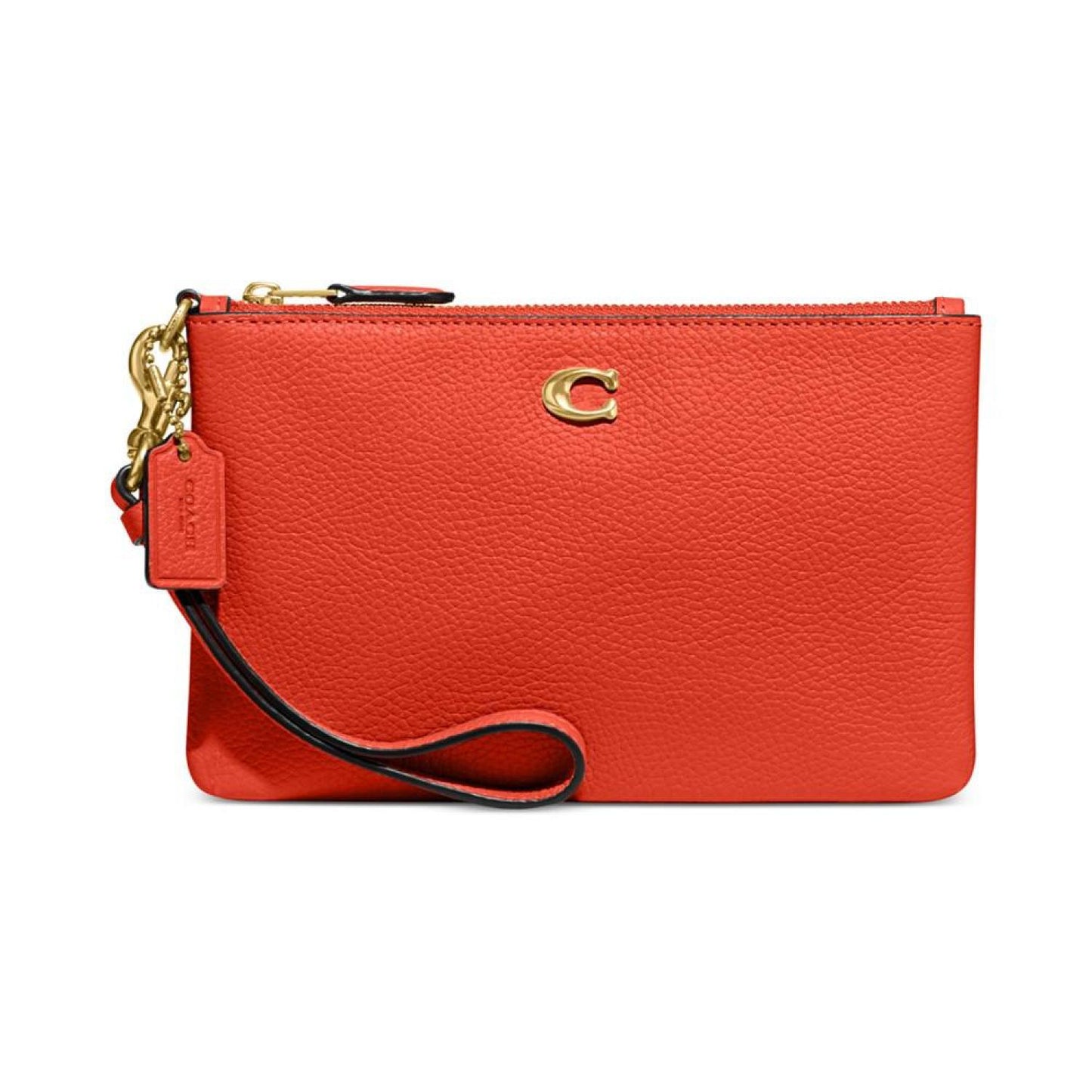 Polished Pebble Leather Small Zip-Top Wristlet