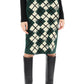 Burberry "knitted diamond pattern midi skirt