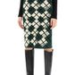 Burberry "knitted diamond pattern midi skirt