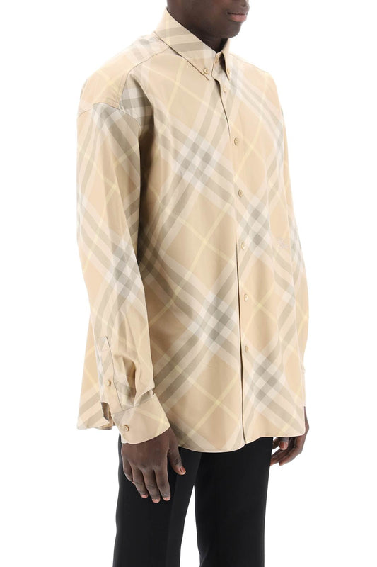 Burberry camicia check in cotone organico