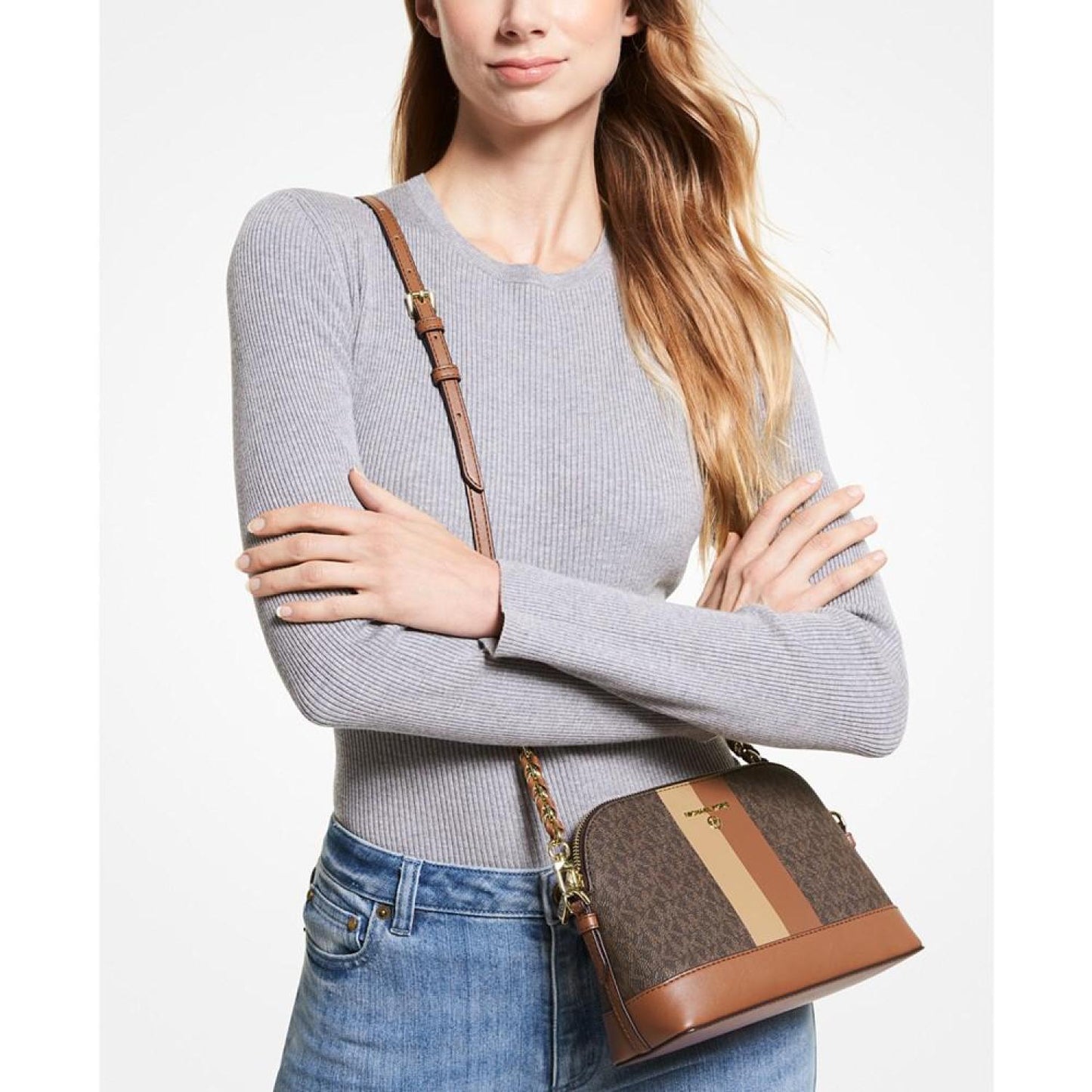 Logo Jet Set Charm Small Dome Crossbody