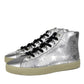 Saint Laurent Men's Metallic Leather Hi Top Sneaker