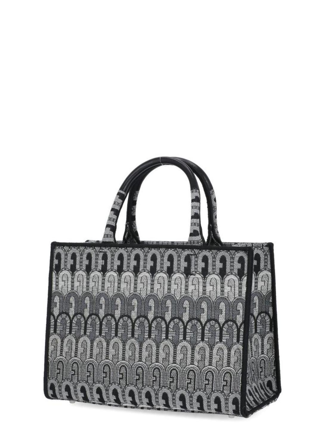Furla Toni Antracite Jacquard Tote Bag