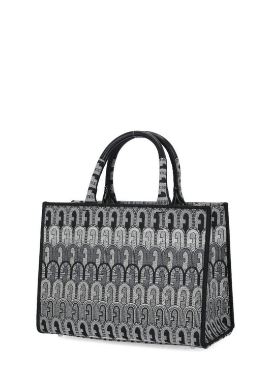 Furla Toni Antracite Jacquard Tote Bag