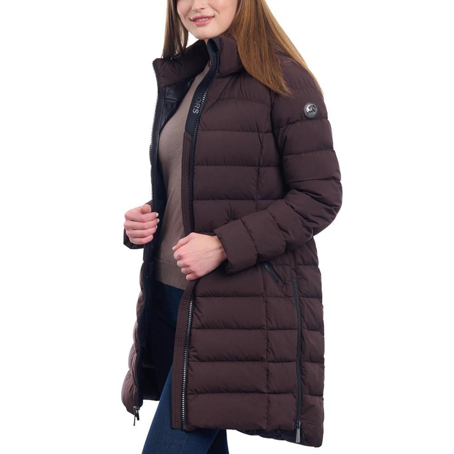 Women's Hooded Faux-Leather-Trim Puffer Coat, Created for Macy's
