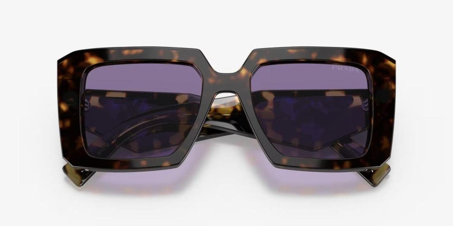 PRADA Women's PR23YS 2AU05Q Tortoise Frame Purple Lens Sunglasses