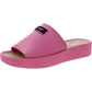 Spree Slide Womens Satin Peep-Toe Wedge Sandals