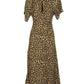 Michael Kors Leopard Printed Short-Sleeved Midi Dress