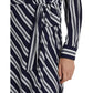 Striped Tie Front Crepe Midi Dress