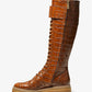 Stark Crocodile Embossed Leather Combat Boot