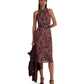 Paisley Crinkle Georgette Tie-Neck Dress