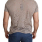 Guess  Cotton Stretch Logo Print Men Casual Perforated Men's T-shirt