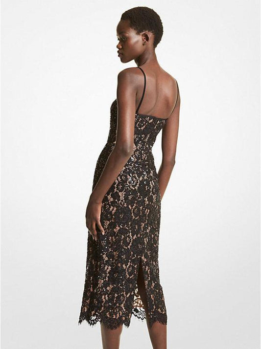 Hand-Embroidered Floral Lace Slip Dress