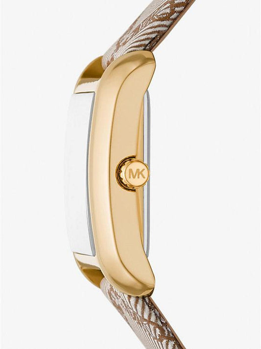 Mini Emery Gold-Tone and Empire Logo Jacquard Watch