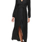 Womens Pleated Surplice Neckline Evening Dress