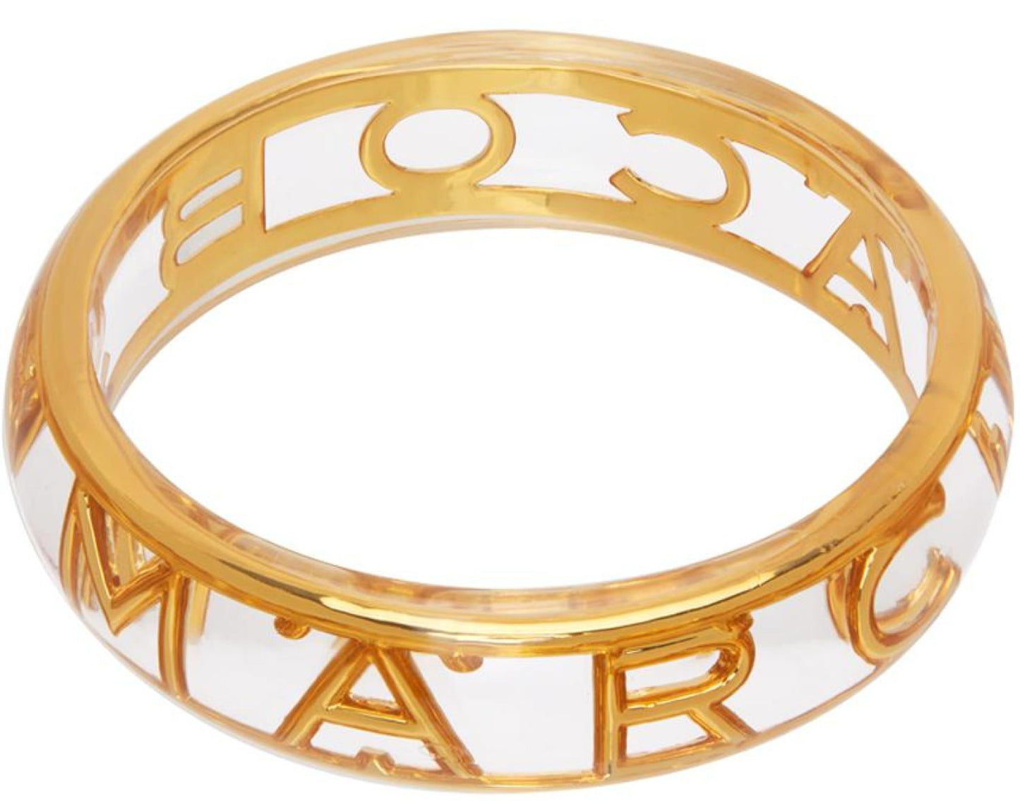 Gold & Transparent 'The Monogram' Cuff Bracelet