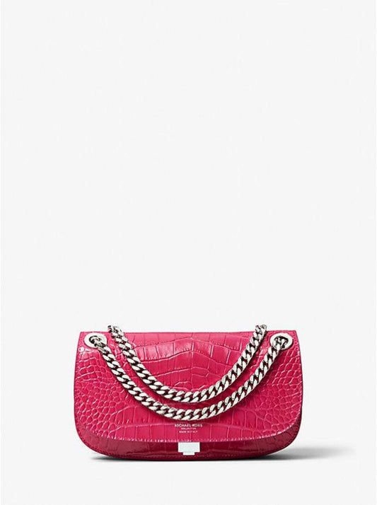 Christie Mini Crocodile Embossed Leather Envelope Bag