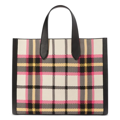 Manhattan Museum Plaid Knit Jacquard Extra Large Tote