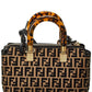 FENDI By The Way Mini Raffia & Leather Shoulder Bag