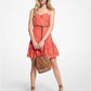 Palm Lace Flounce Hem Dress