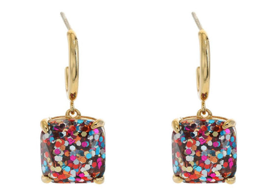 Mini Small Square Huggies Earrings