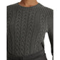 Cable-Knit Puff-Sleeve Sweater