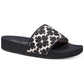 Olympia Womens Embossed Open Toe Slide Sandals