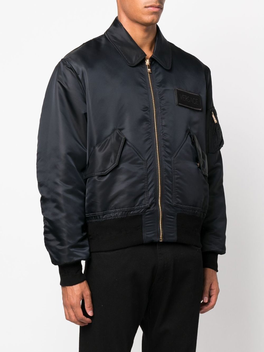 Bomber Jacket Versace Outerwear Versace Logo-appliqué Bomber