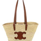 CELINE Triomphe Palm Leaves & Leather Tote