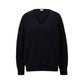 Relaxed-fit V-neck sweater with alpaca and wool