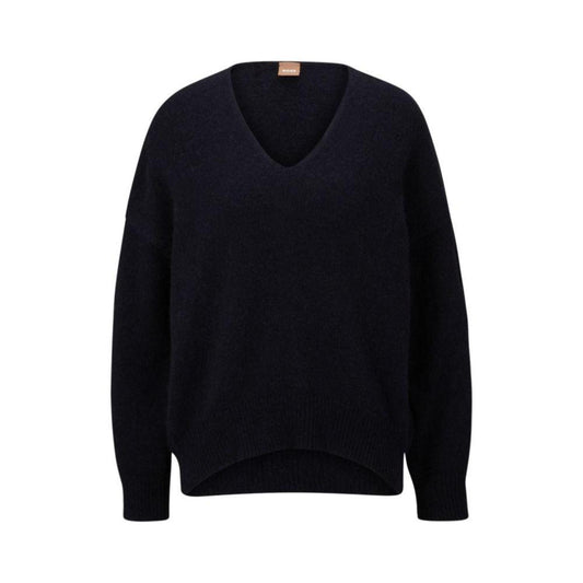 Relaxed-fit V-neck sweater with alpaca and wool