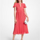 Pleated Georgette Midi Dress