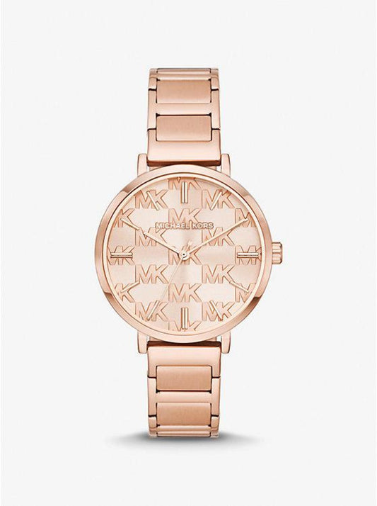 Addyson Rose Gold-Tone Stainless Logo Watch