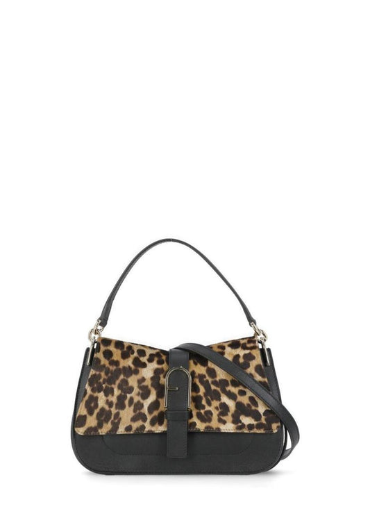Furla Leopard Patterned Foldover Top Tote Bag