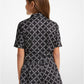 Empire Logo Print Woven Tie-Front Blouse