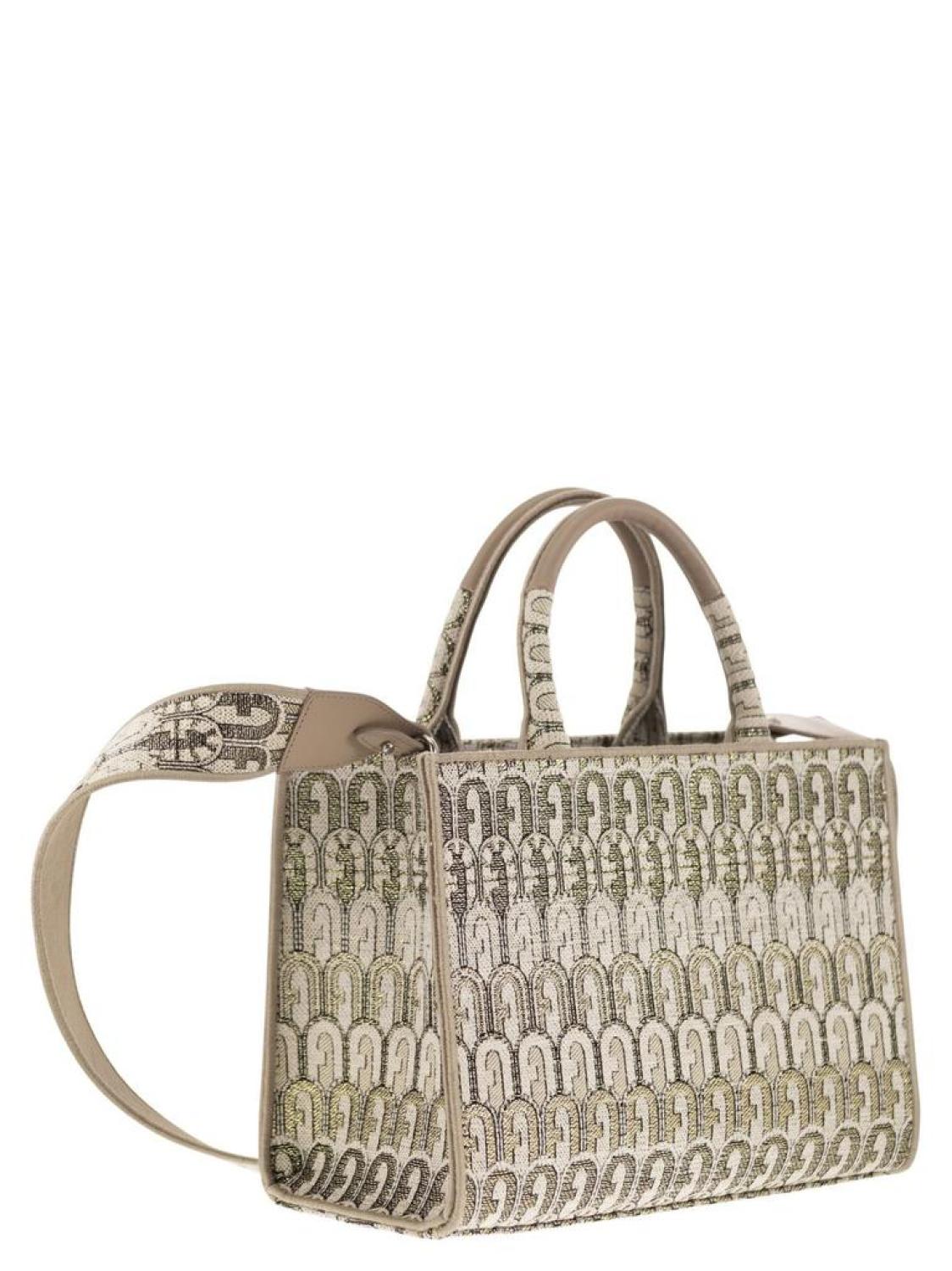 Furla Patterned Arco Jacquard Small Tote Bag