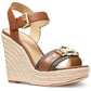 Rory Womens Faux Leather Slingback Wedge Sandals