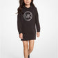 Embellished Logo Cotton Hoodie Dress