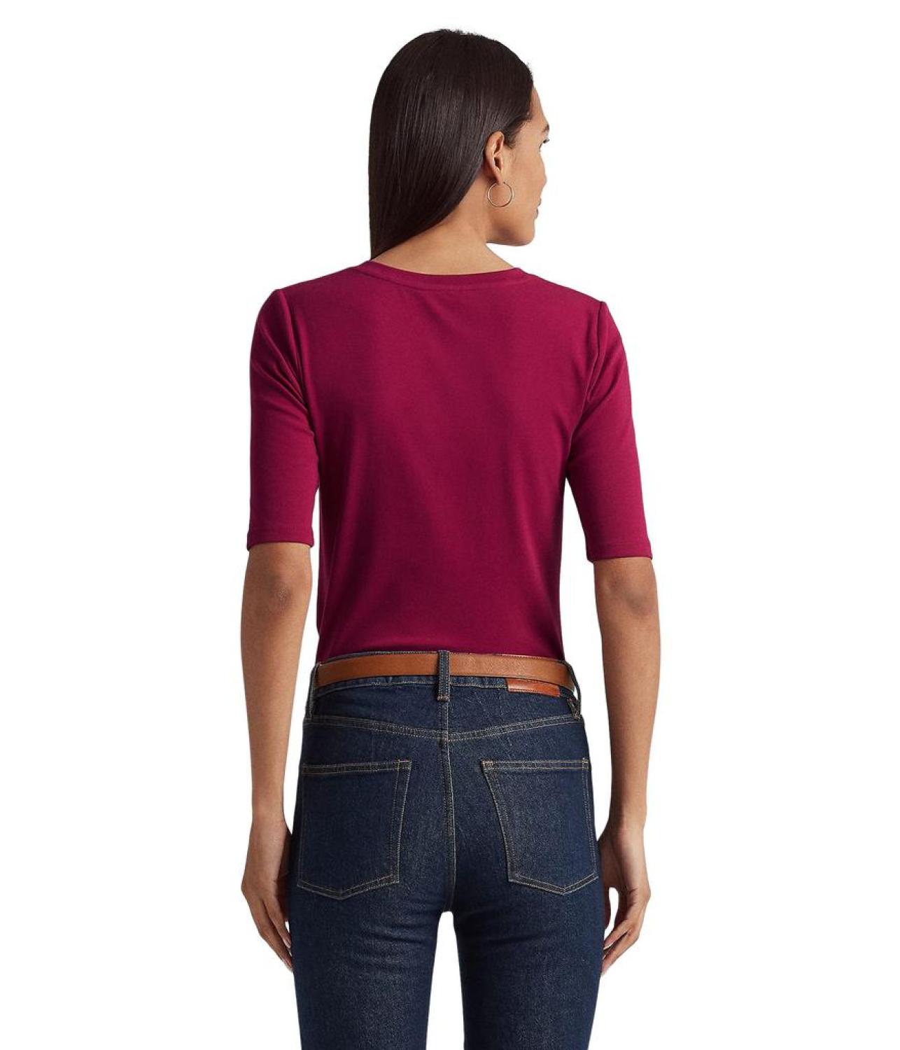Lace-Up Stretch Cotton Tee