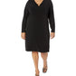 Plus Size Center Front Ring Cutout Long Sleeve Dress
