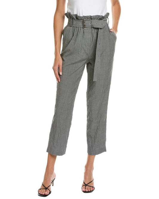Michael Kors Pinstripe Wool Paperbag Pant