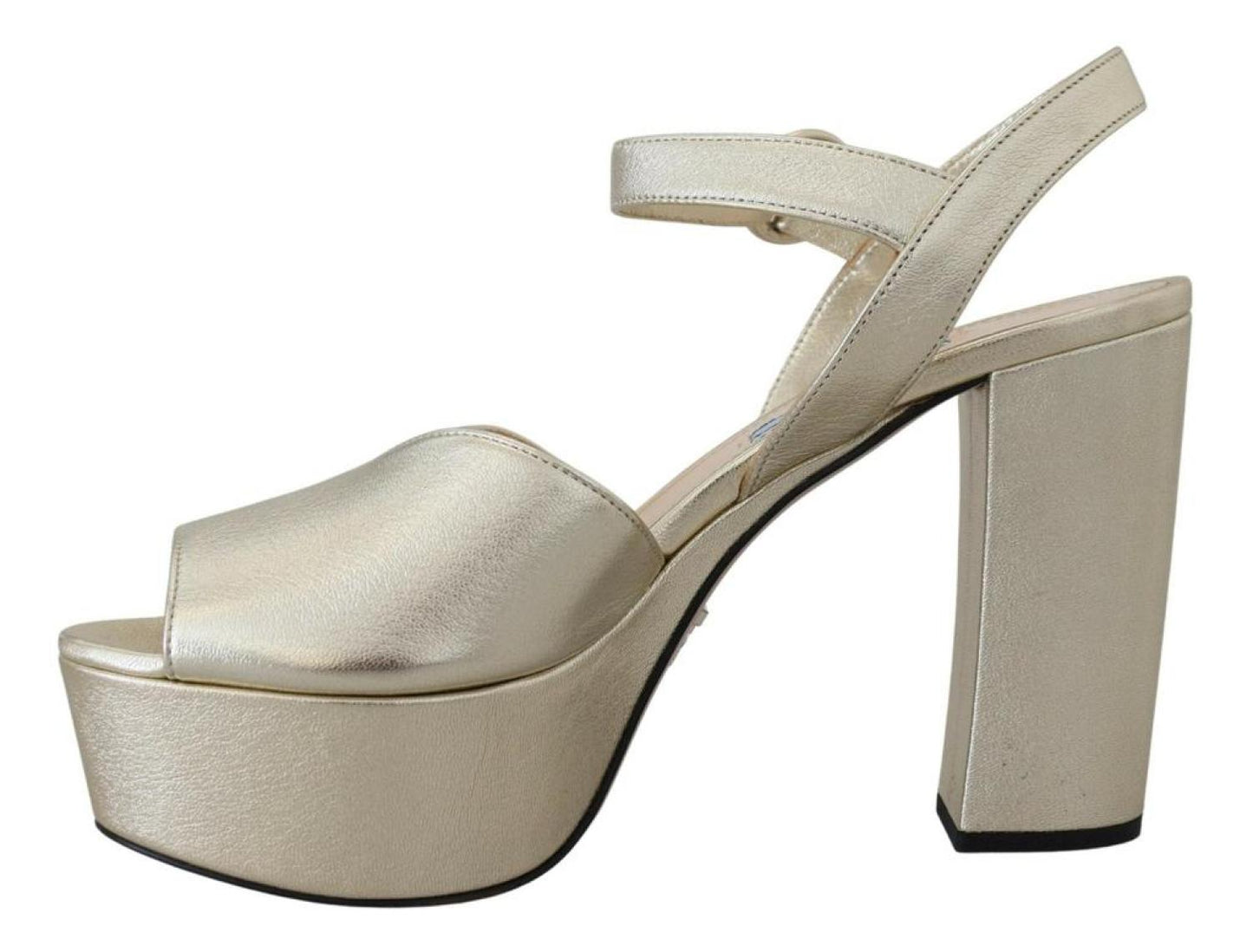 Prada Nappa Leather Sandals Ankle Strap Heels Women's Shoes
