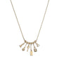 Faux Stone Iconic Charm Slider Sculpted C Motif Necklace