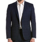 BOSS Hugo Boss Plain Check Slim Fit Wool Jacket