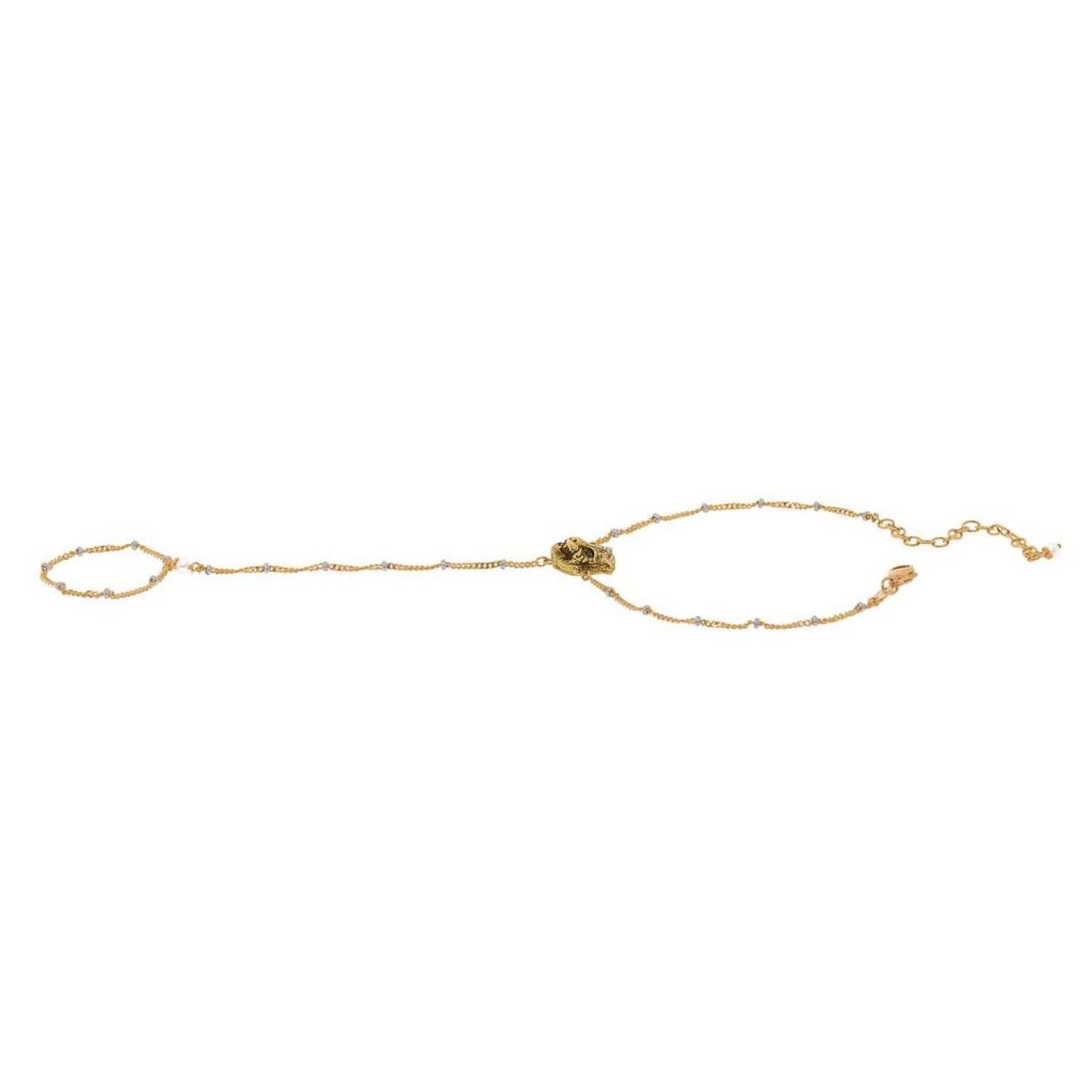 Gucci Le Marche Des Merveilles 18K Yellow Gold, Diamond and Mother of Pearl 2.5mm Charm Bracelet YBA50684100100M