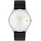 Unisex Three Hand Quartz Black Leather Strap Watch 36mm