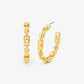 Astor Medium Precious Metal-Plated Brass Link Hoop Earrings