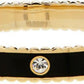 Gold & Black'The Medallion Large' Cuff Bracelet