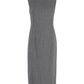 Max Mara Sleeveless Midi Sheath Dress in Grey Cotton